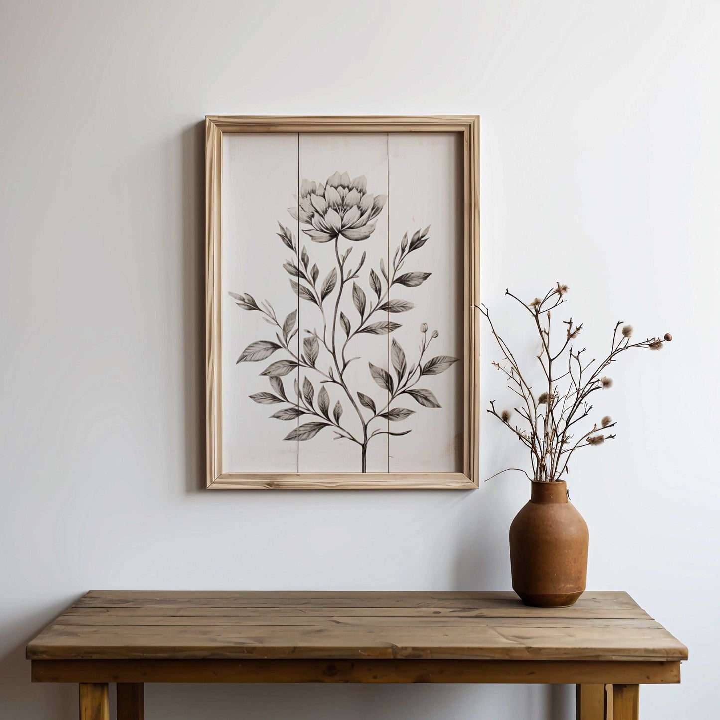 Rustic Floral Wall Decor, Vintage Flower Print, Farmhouse Kitchen Art - WildfieldPrints