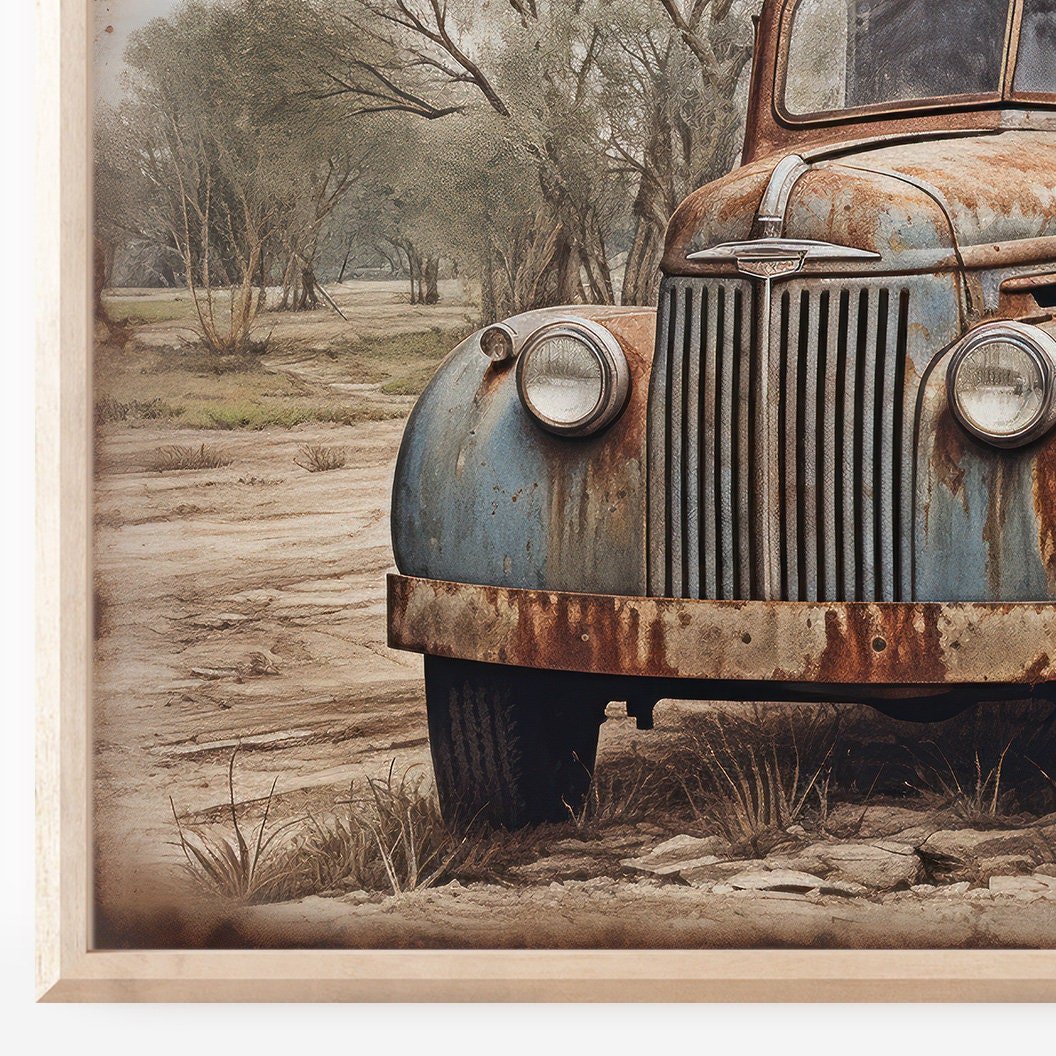 Rustic Home Decor, Vintage Country Cottage & Rusty Car Prints - WildfieldPrints
