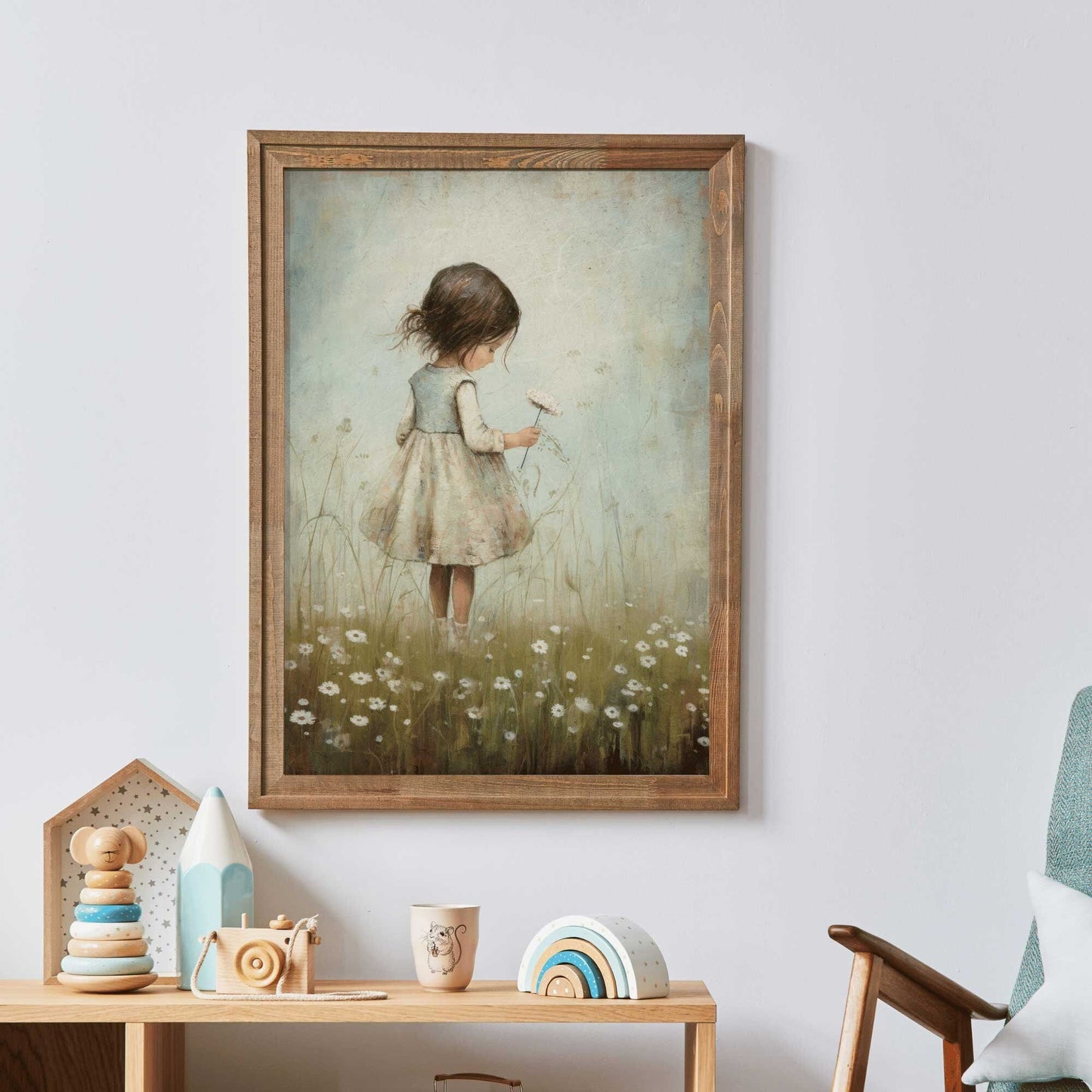 Rustic Nursery Decor, Girly Wall Art, Toddler Room Accent - WildfieldPrints