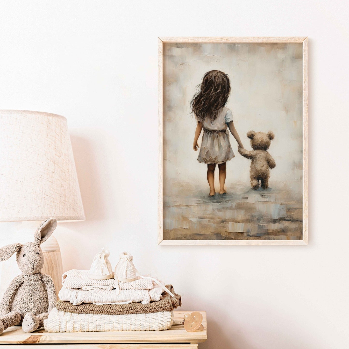 Rustic Nursery Decor, Vintage Best Friends Wall Art, Teddy Bear Print - WildfieldPrints
