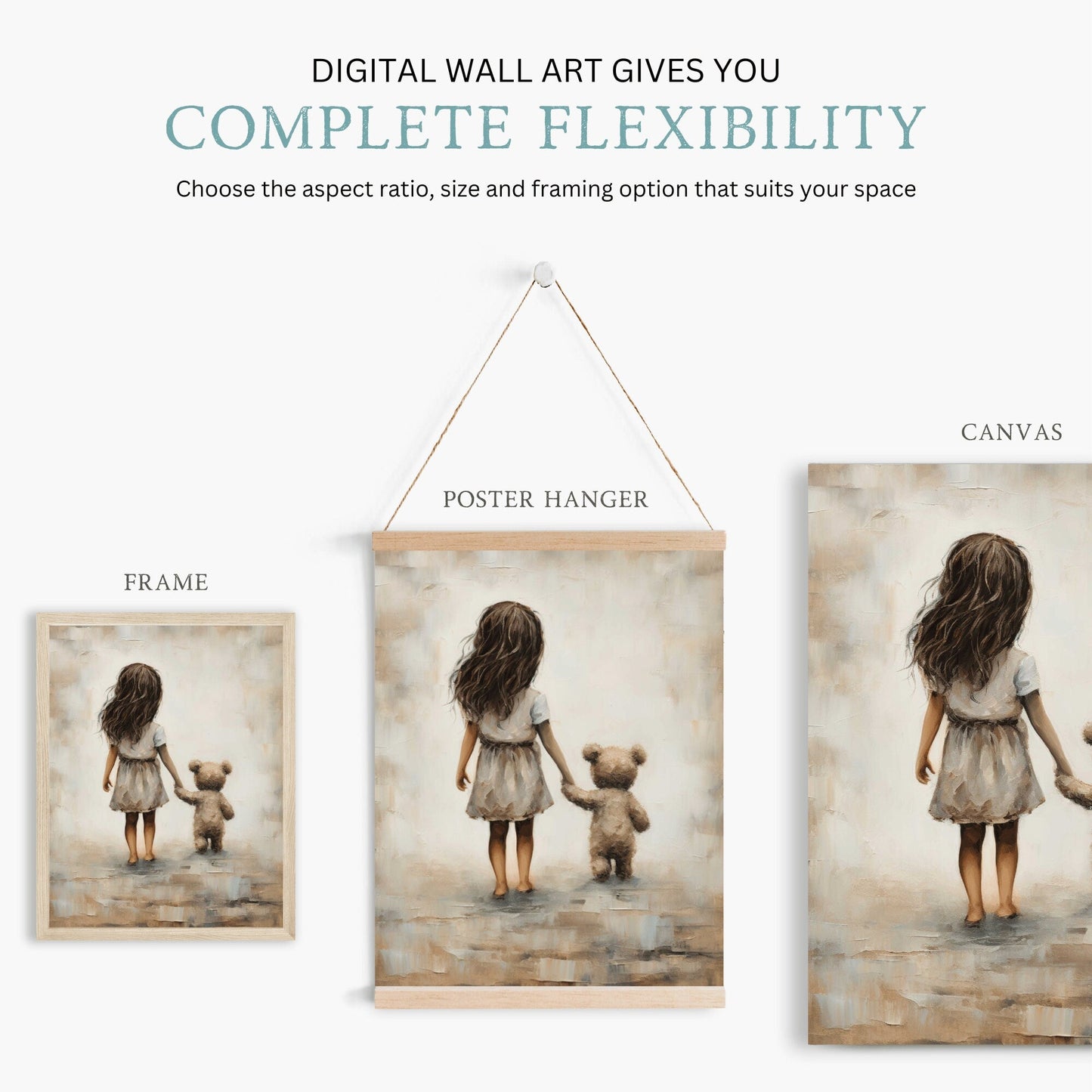 Rustic Nursery Decor, Vintage Best Friends Wall Art, Teddy Bear Print - WildfieldPrints