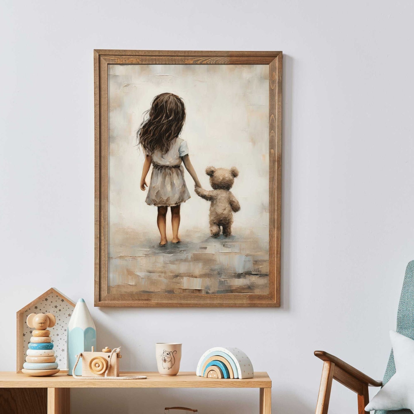 Rustic Nursery Decor, Vintage Best Friends Wall Art, Teddy Bear Print - WildfieldPrints