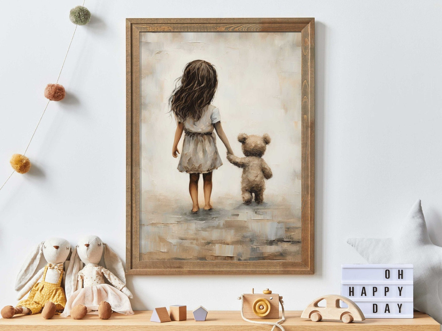 Rustic Nursery Decor, Vintage Best Friends Wall Art, Teddy Bear Print - WildfieldPrints