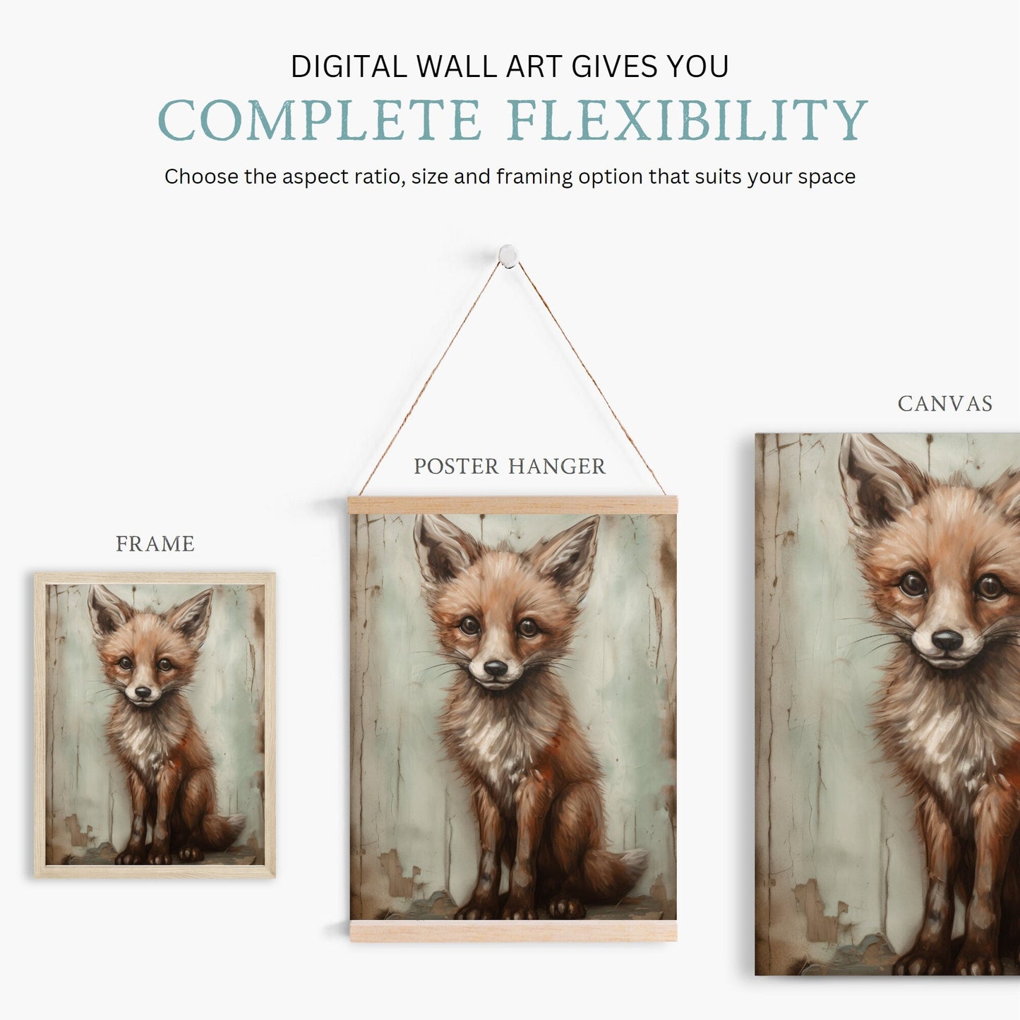 Rustic Nursery Decor, Woodland Baby Animal Wall Art, Bear, Hare, Fox - WildfieldPrints