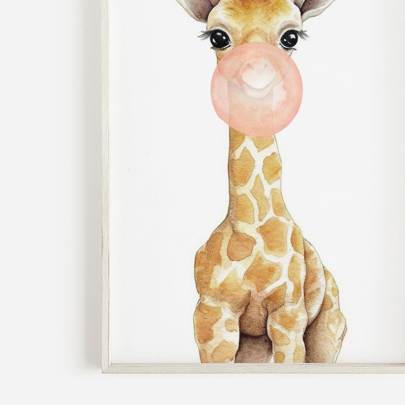 Safari Animal Bubblegum Prints, Kids Room Decor, Whimsical Wall Art - WildfieldPrints