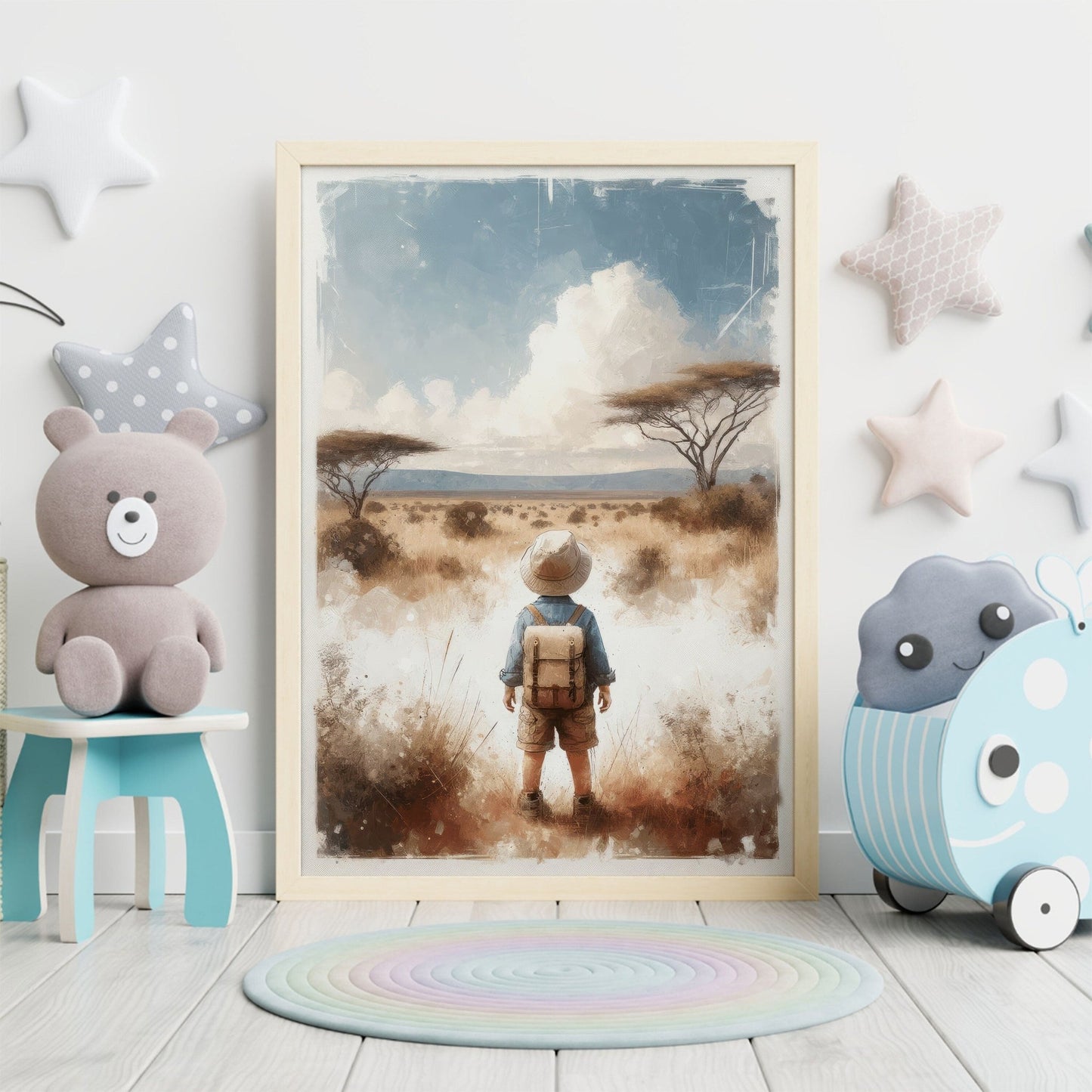 Safari Nursery Prints, Boys Adventure Room Decor, Nature Wall Art - WildfieldPrints