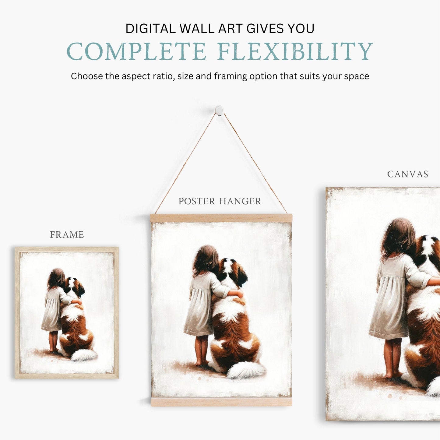 Saint Bernard Art, Cute Animal Decor for Girls Room, Dog Wall Decor - WildfieldPrints