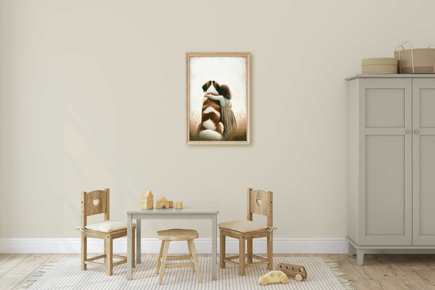 Saint Bernard Nursery Decor, Dog Art Print for Kids, Wall Decor - WildfieldPrints