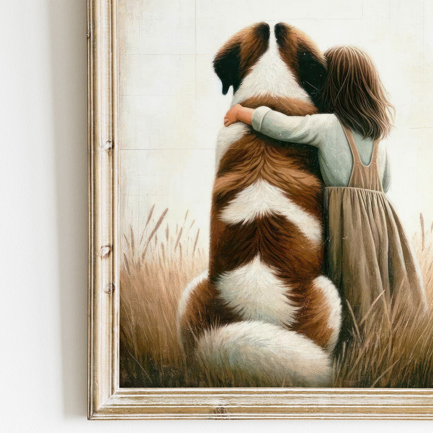 Saint Bernard Nursery Decor, Dog Art Print for Kids, Wall Decor - WildfieldPrints