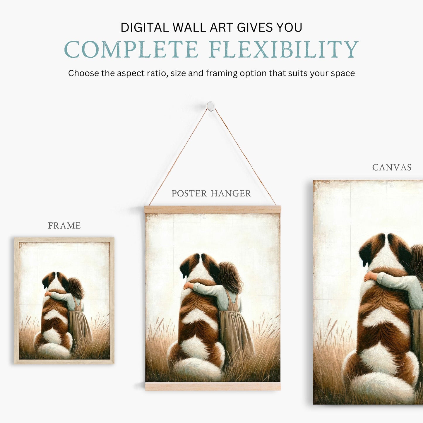 Saint Bernard Nursery Decor, Dog Art Print for Kids, Wall Decor - WildfieldPrints
