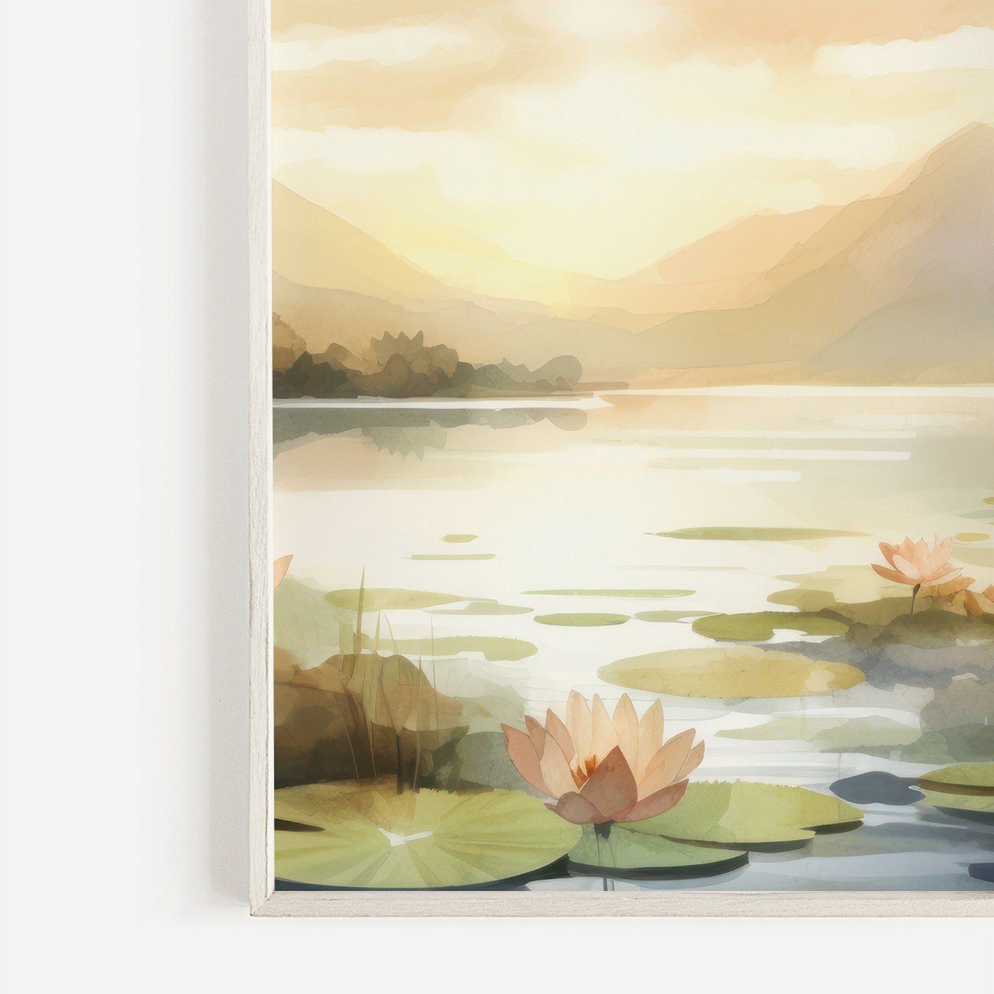 Sea and Mountain Watercolor Art, Nature Landscape Decor, Wall Prints - WildfieldPrints