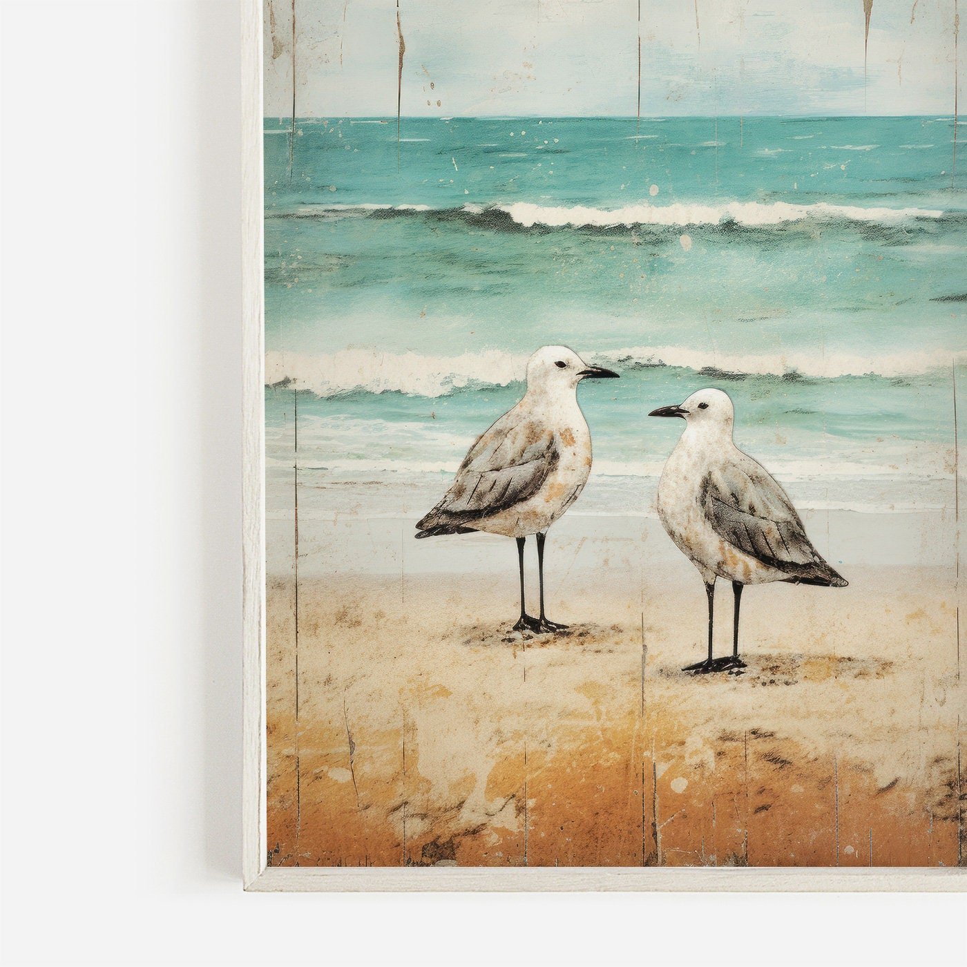 Sea Bird Wall Art, Seagull Print, Coastal Landscape Decor - WildfieldPrints