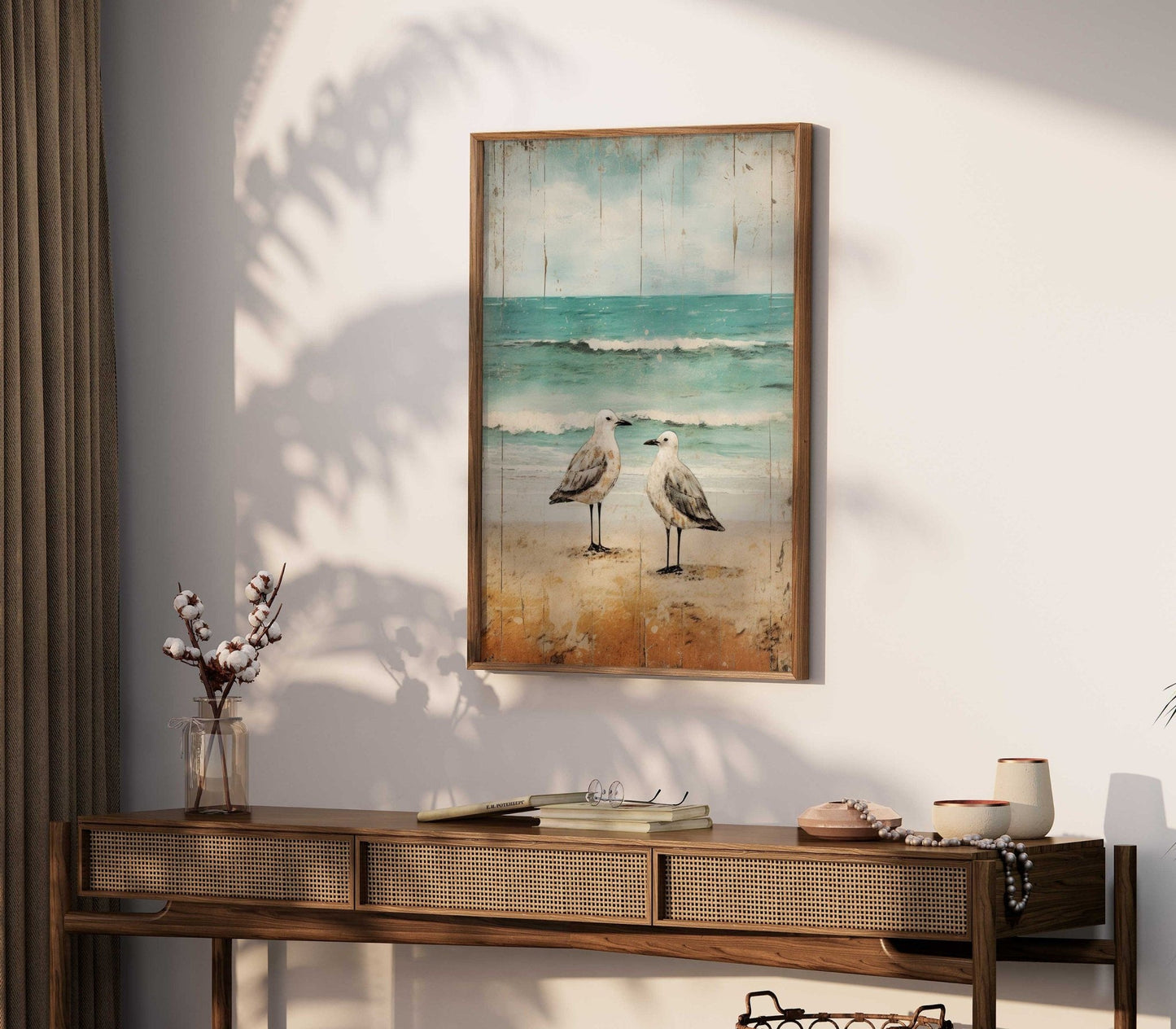 Sea Bird Wall Art, Seagull Print, Coastal Landscape Decor - WildfieldPrints