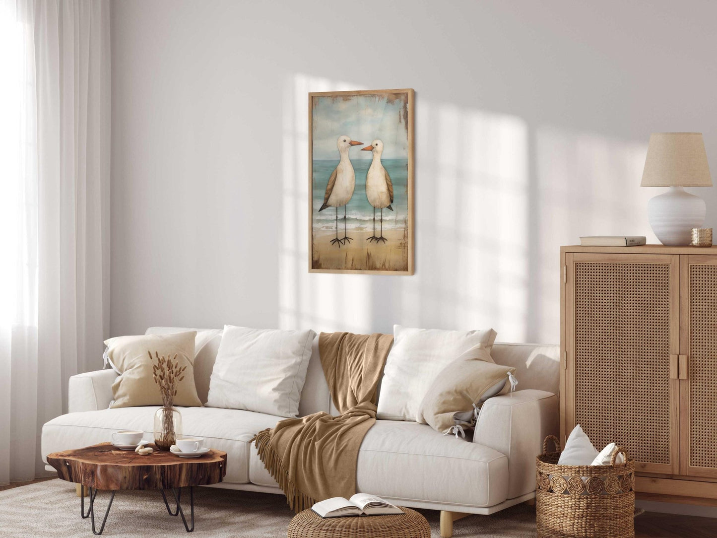 Seagull Art, Coastal Landscape Decor, Nautical Wall Decor - WildfieldPrints