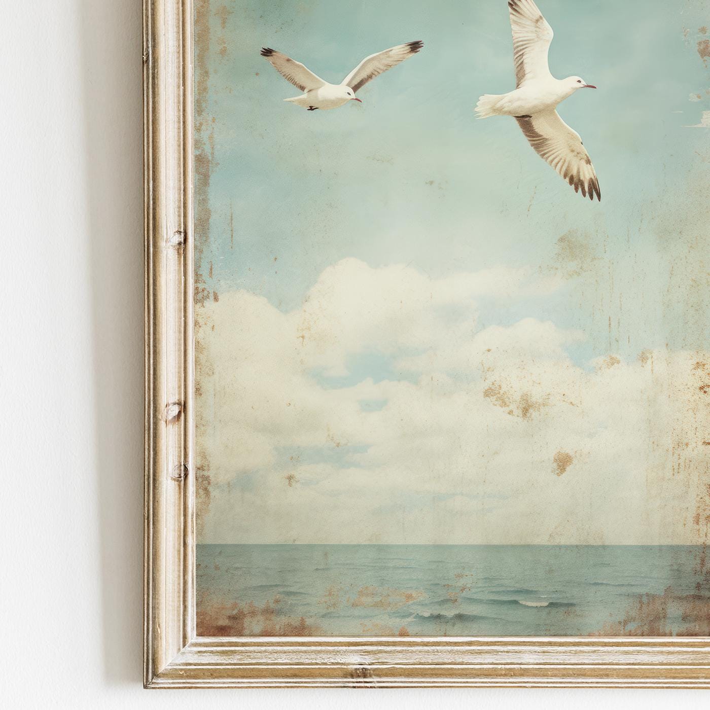 Seagull Art Print, Sea Bird Wall Art, Bird Painting, Sea & Coastal, Vintage Wall Decor, Rustic Ocean Beach Print, Printable Bird Wall Decor - My Store