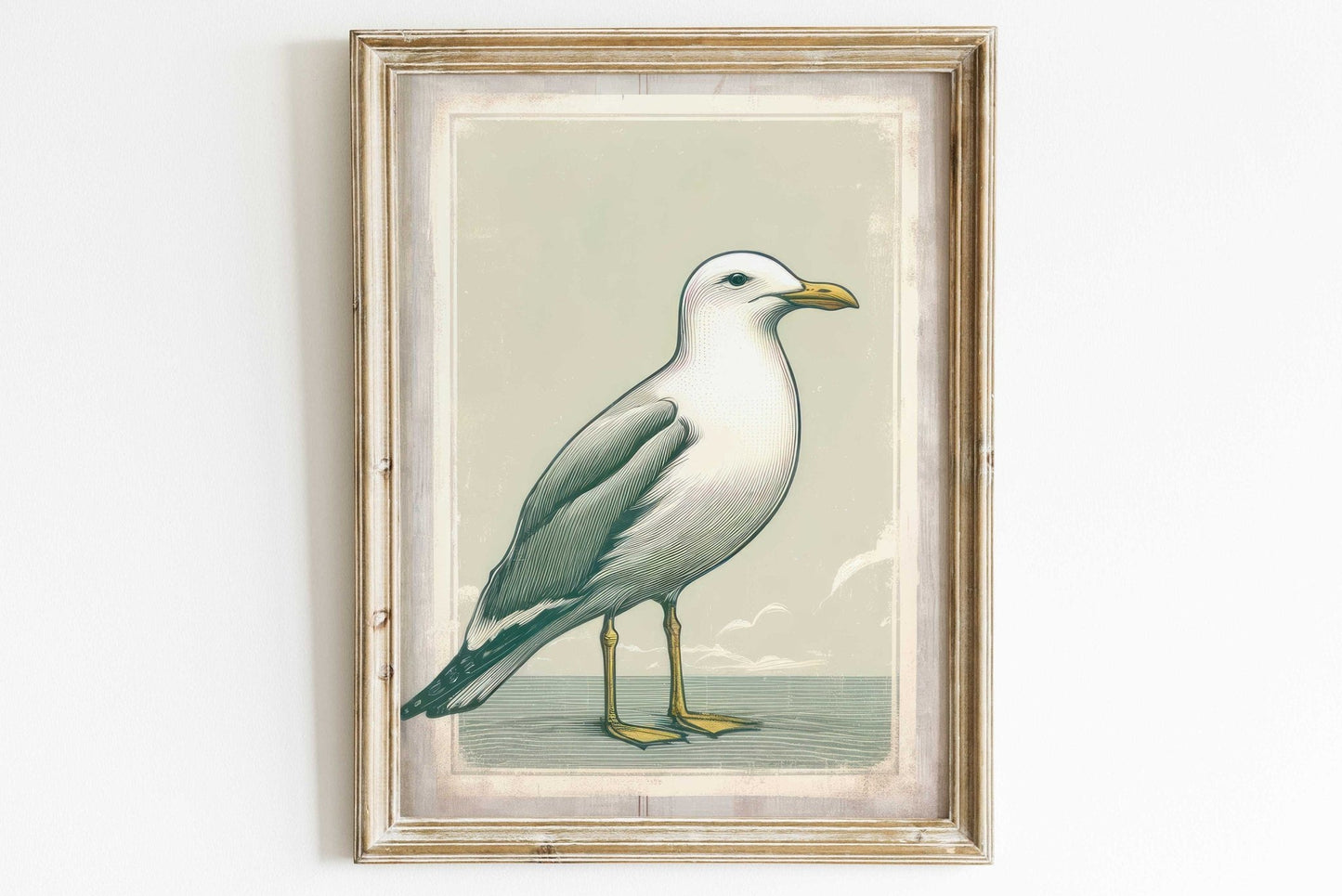Seagull Print, Nautical Wall Art, Coastal Decor for Kids - WildfieldPrints