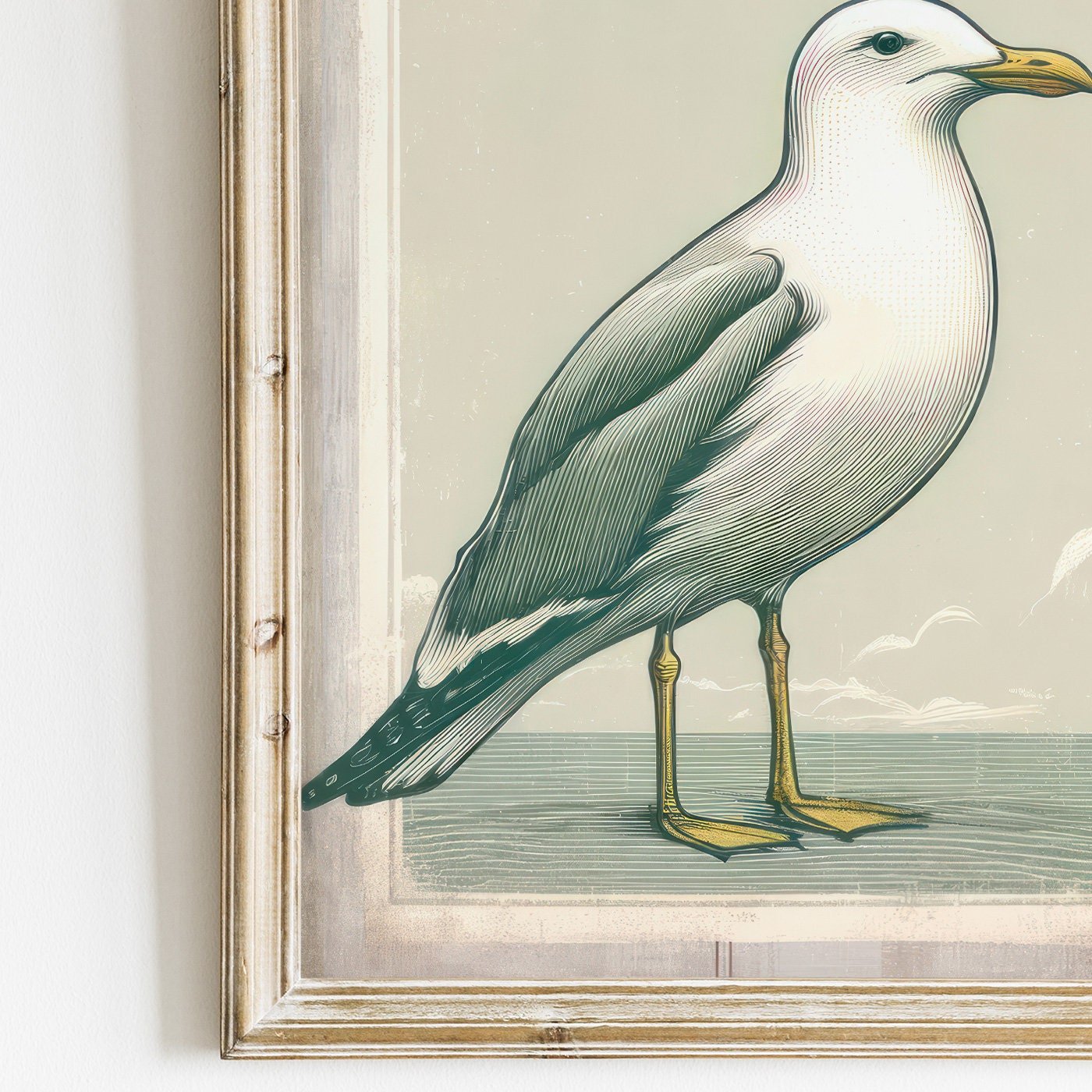 Seagull Print, Nautical Wall Art, Coastal Decor for Kids - WildfieldPrints