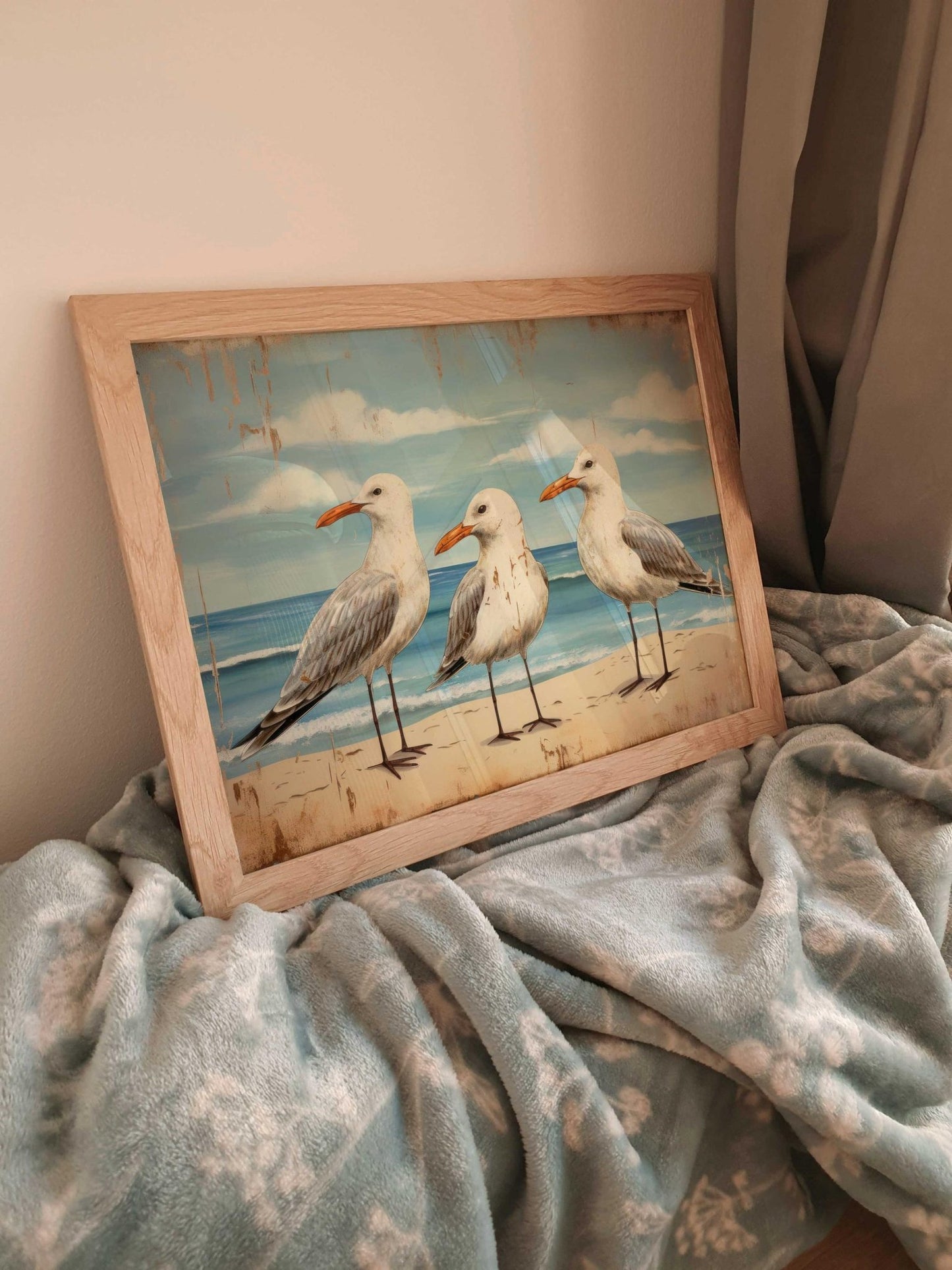 Seagull Wall Art, Sea Birds, Sea Gull Print, Row Boat Wall Art, Sea & Coastal Landscape Decor, Nautical Home Decor, Printable Bird Wall Art - My Store