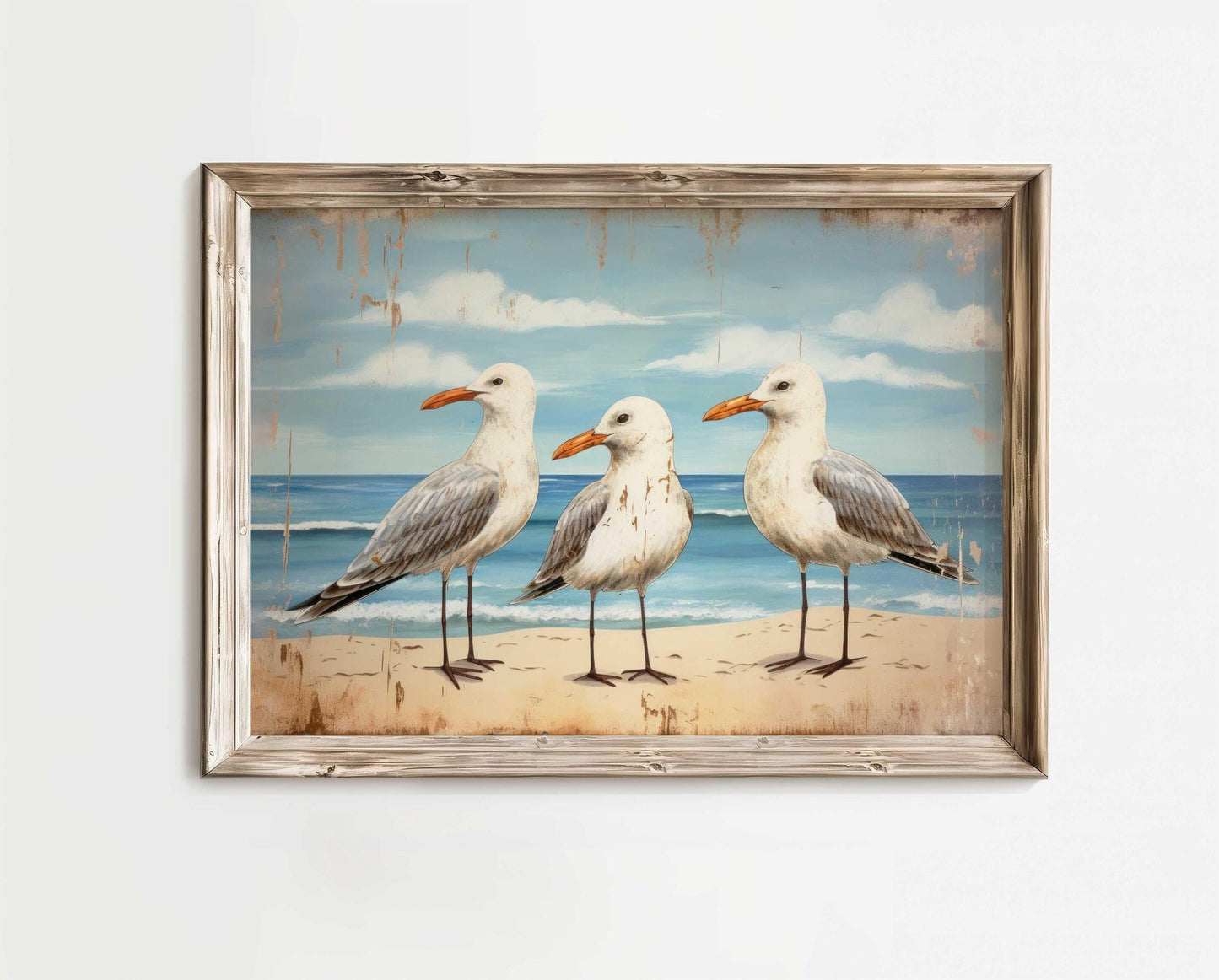 Seagull Wall Art, Sea Birds, Sea Gull Print, Row Boat Wall Art, Sea & Coastal Landscape Decor, Nautical Home Decor, Printable Bird Wall Art - My Store