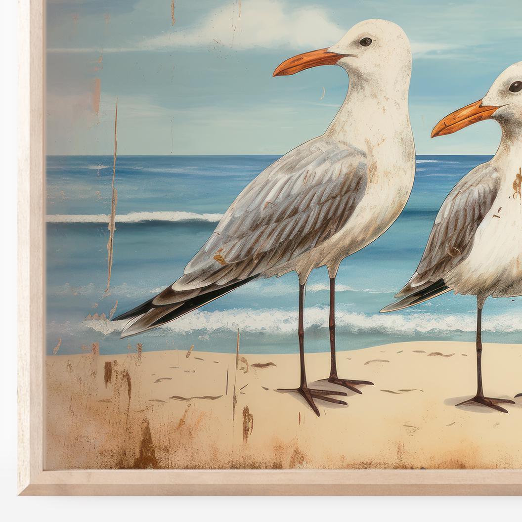 Seagull Wall Art, Sea Birds, Sea Gull Print, Row Boat Wall Art, Sea & Coastal Landscape Decor, Nautical Home Decor, Printable Bird Wall Art - My Store