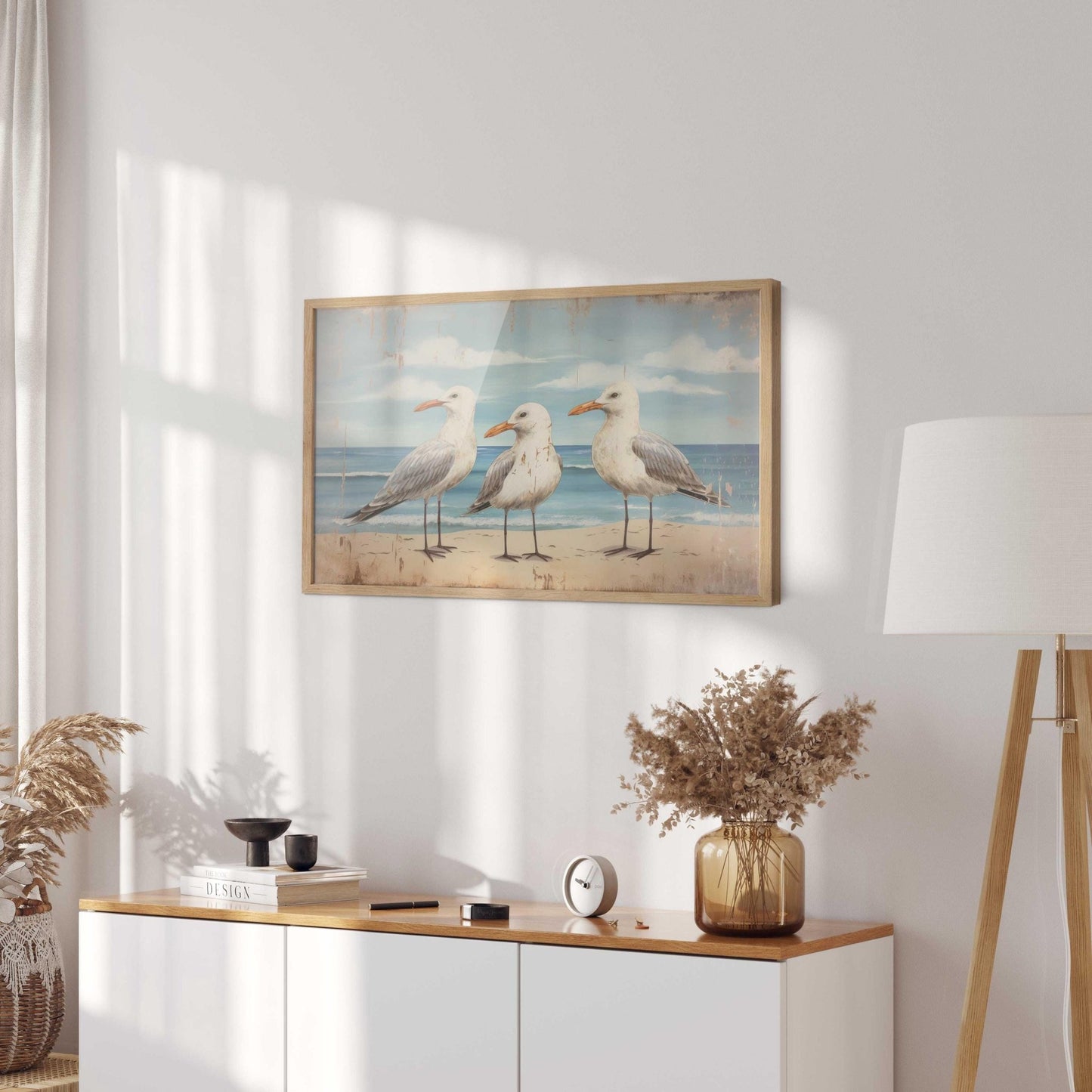Seagull Wall Art, Sea Birds, Sea Gull Print, Row Boat Wall Art, Sea & Coastal Landscape Decor, Nautical Home Decor, Printable Bird Wall Art - My Store