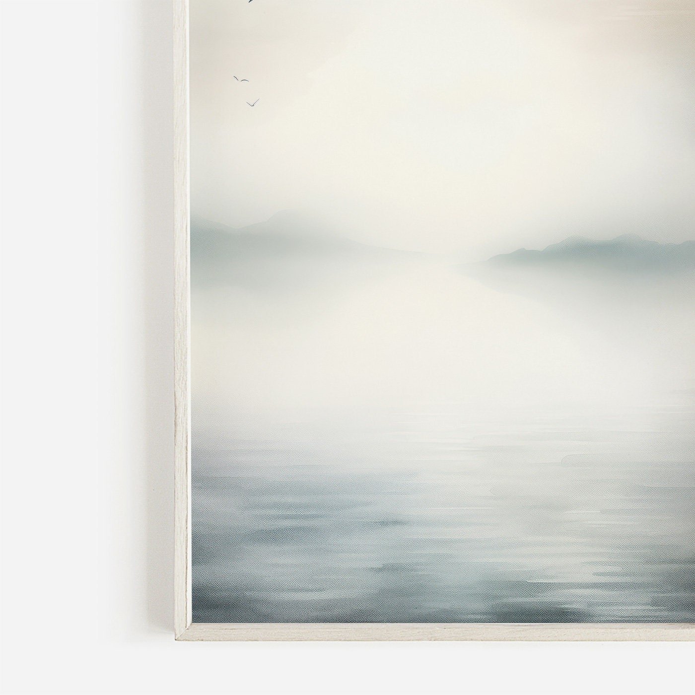 Serenity by the Lake, Abstract Watercolor Wall Art, Muted Blues - WildfieldPrints