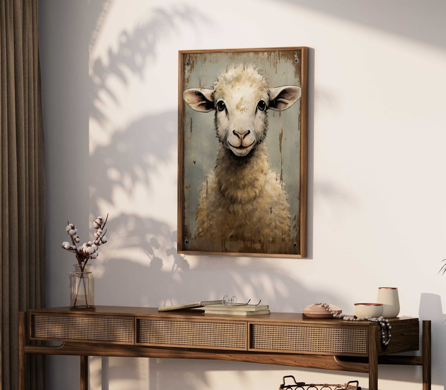 Sheep Art Print, Vintage Animal Decor, Farmhouse Wall Art - WildfieldPrints