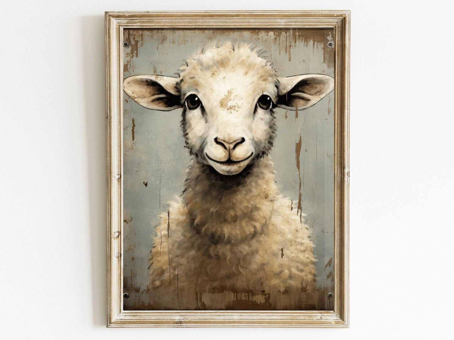 Sheep Art Print, Vintage Animal Decor, Farmhouse Wall Art - WildfieldPrints