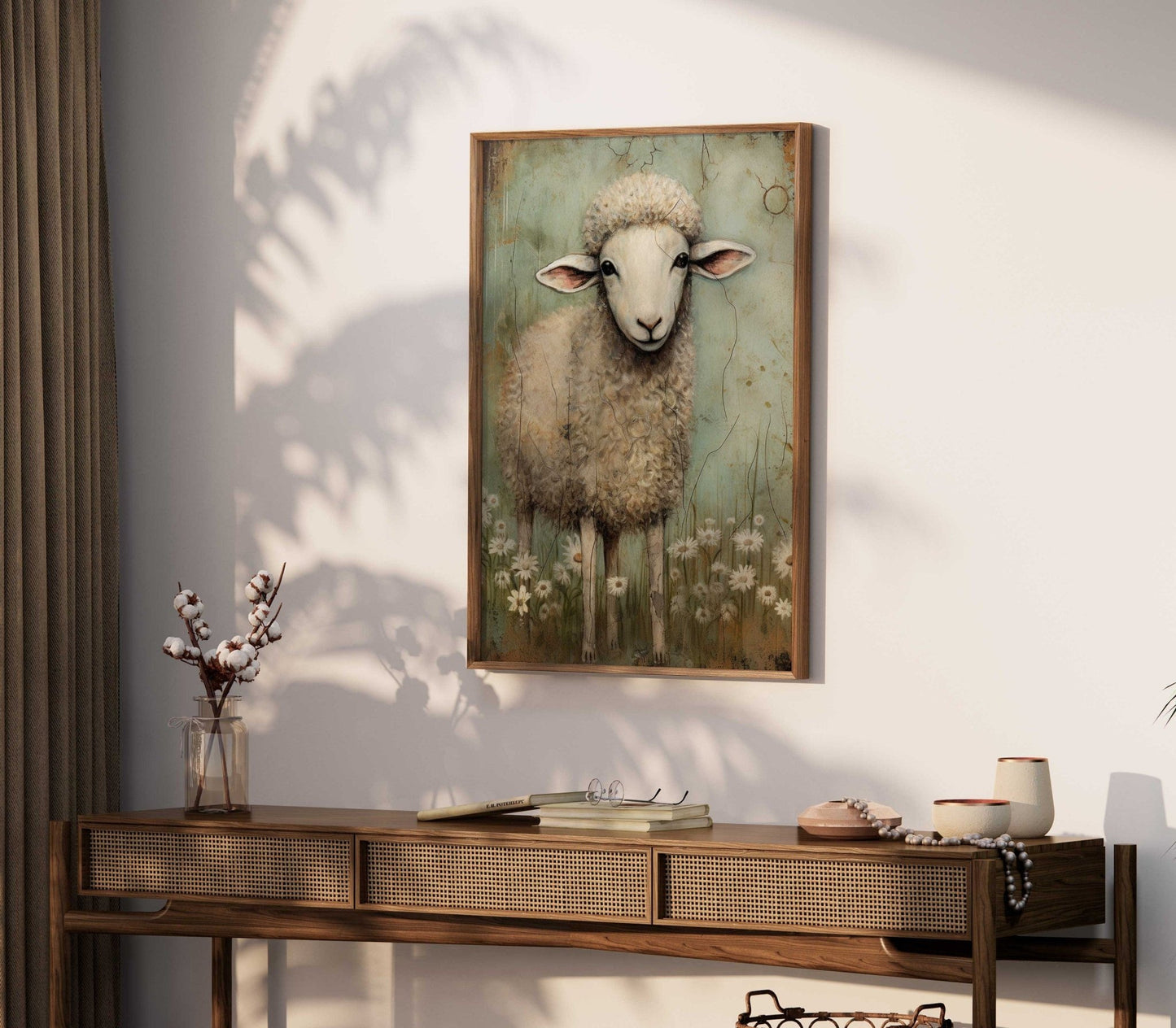 Sheep Wall Art, Vintage Farm Animal Decor, Country Style Home Accent - WildfieldPrints
