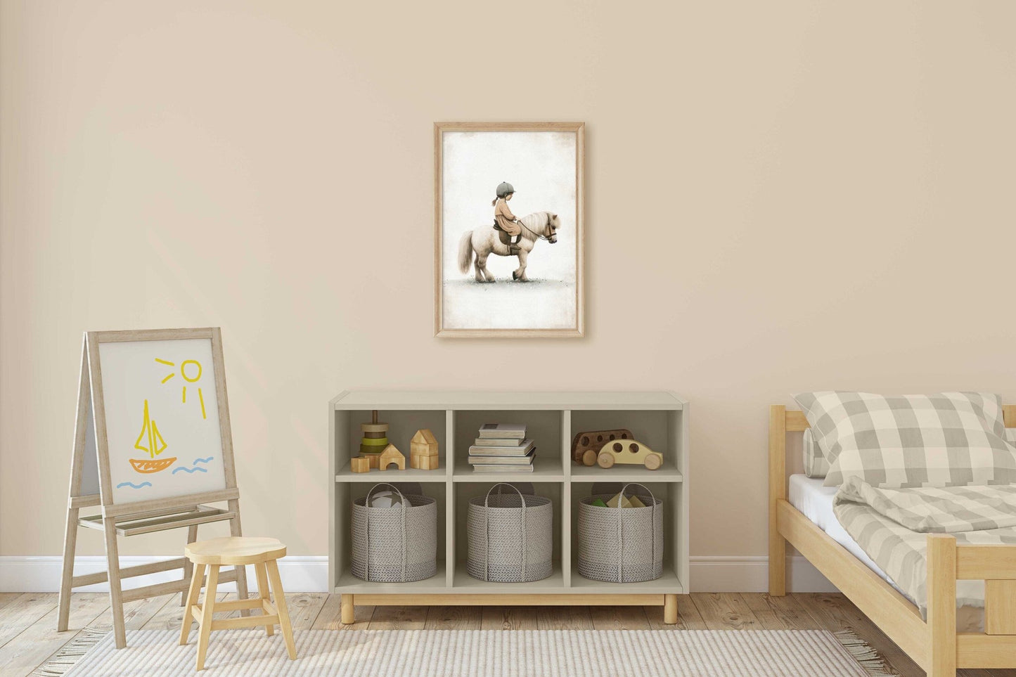 Shetland Pony Print, Horse Nursery Decor, Girls Room Wall Art - WildfieldPrints