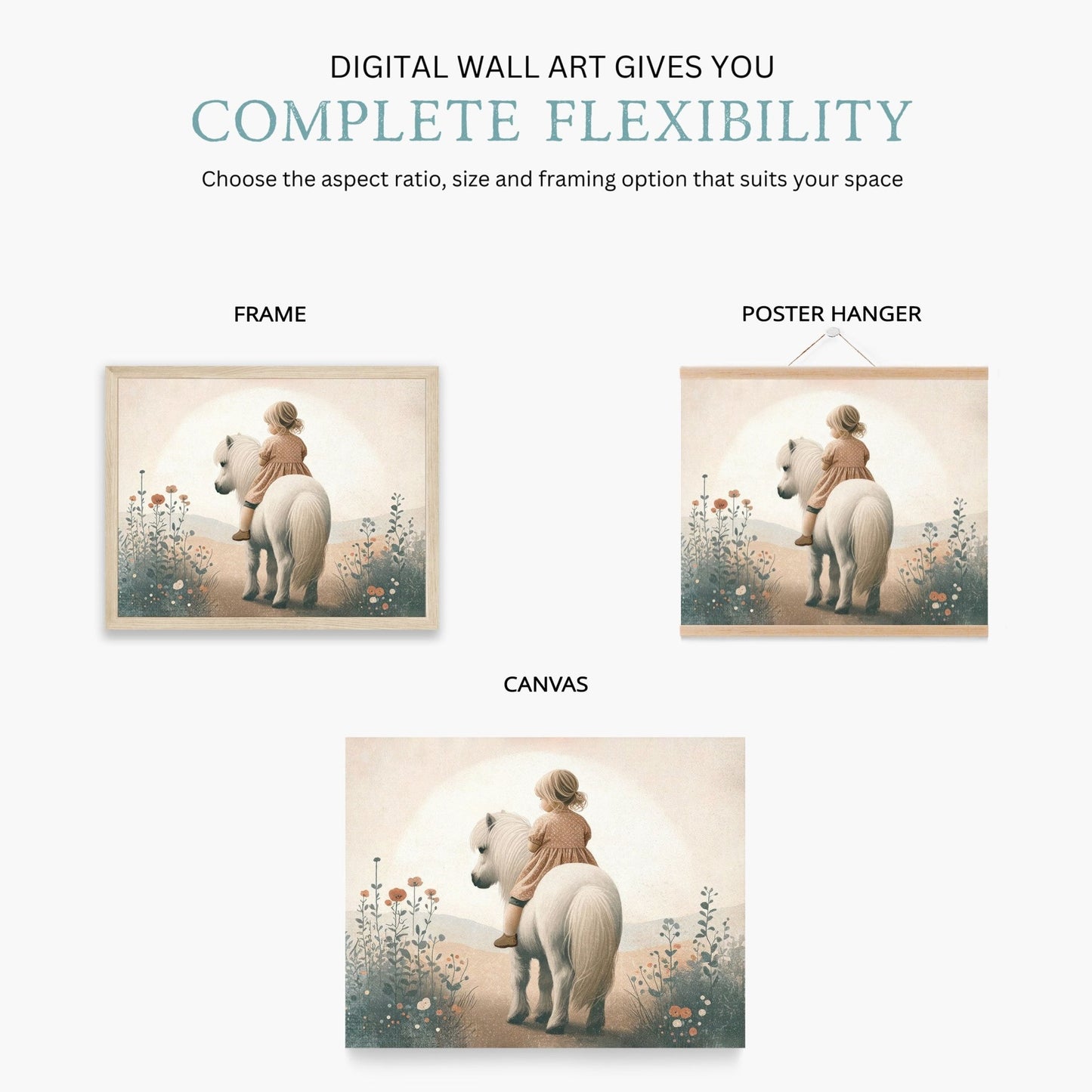 Shetland Pony Print, Horse Nursery Decor, Girls Room Wall Art - WildfieldPrints