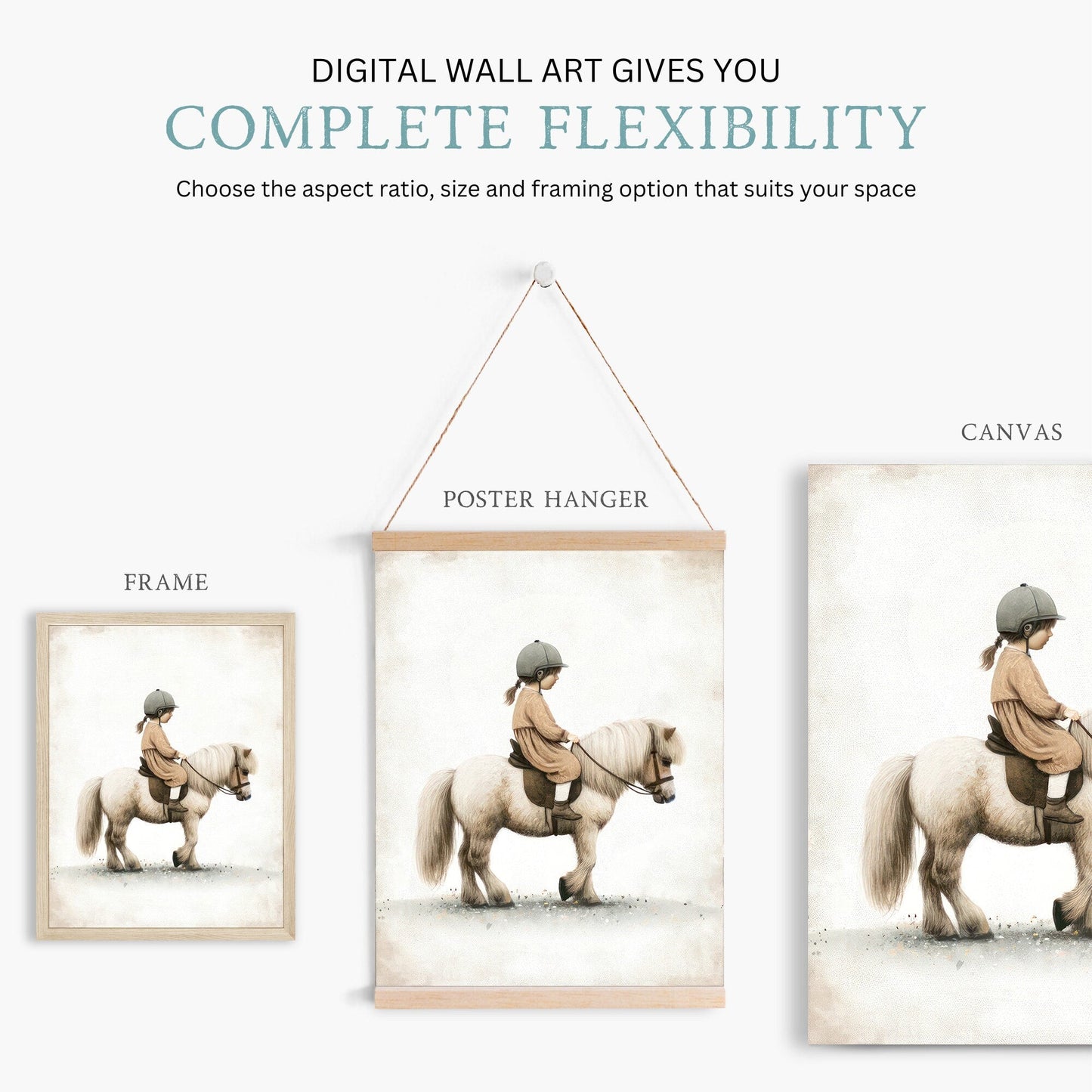 Shetland Pony Print, Horse Nursery Decor, Girls Room Wall Art - WildfieldPrints