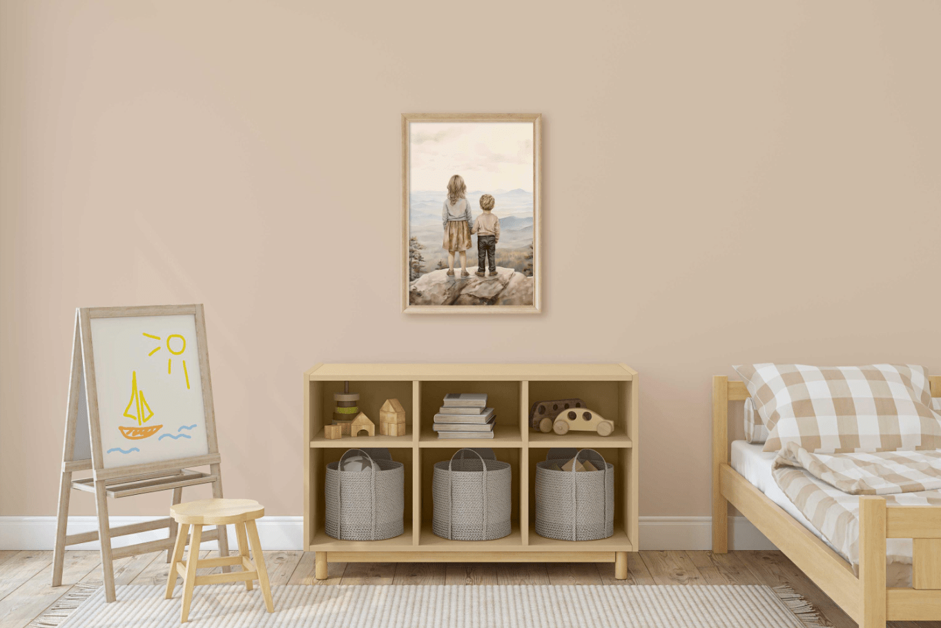 Sibling Print, Adventure Nursery Decor, Brother and Sister Room Art - WildfieldPrints