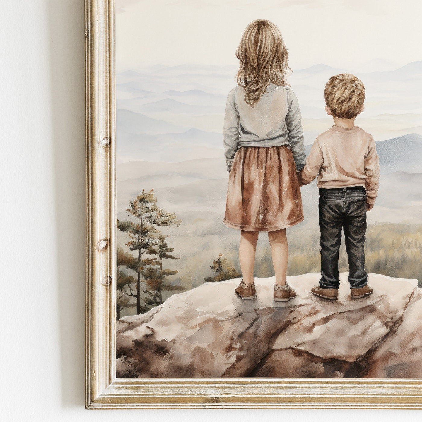 Sibling Print, Adventure Nursery Decor, Brother and Sister Room Art - WildfieldPrints