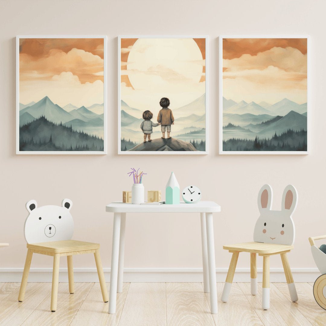 Sibling Print, Adventure Toddler Decor, Brother Sister Wall Art - WildfieldPrints