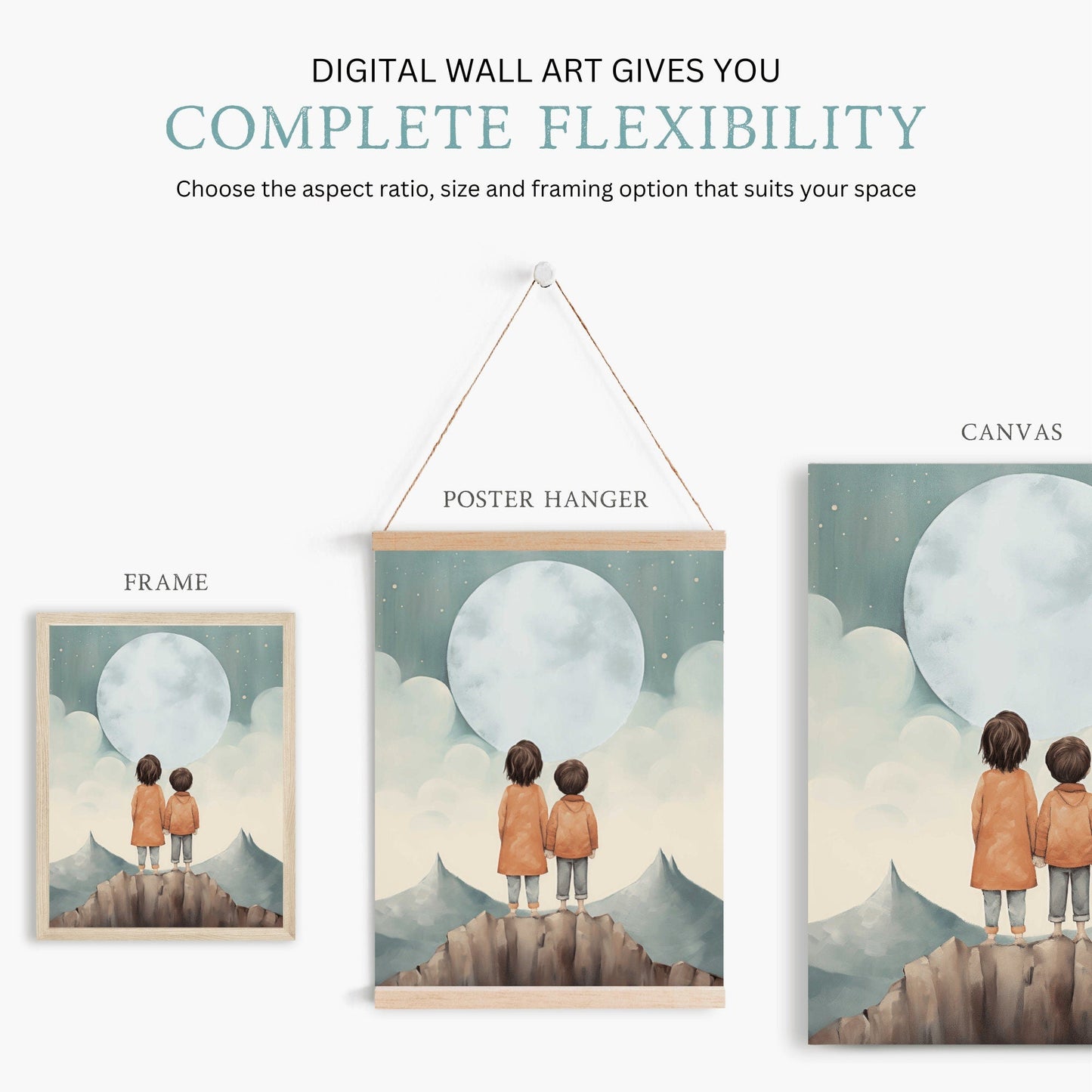 Sibling Print, Adventure Toddler Decor, Brother & Sister Wall Art - WildfieldPrints