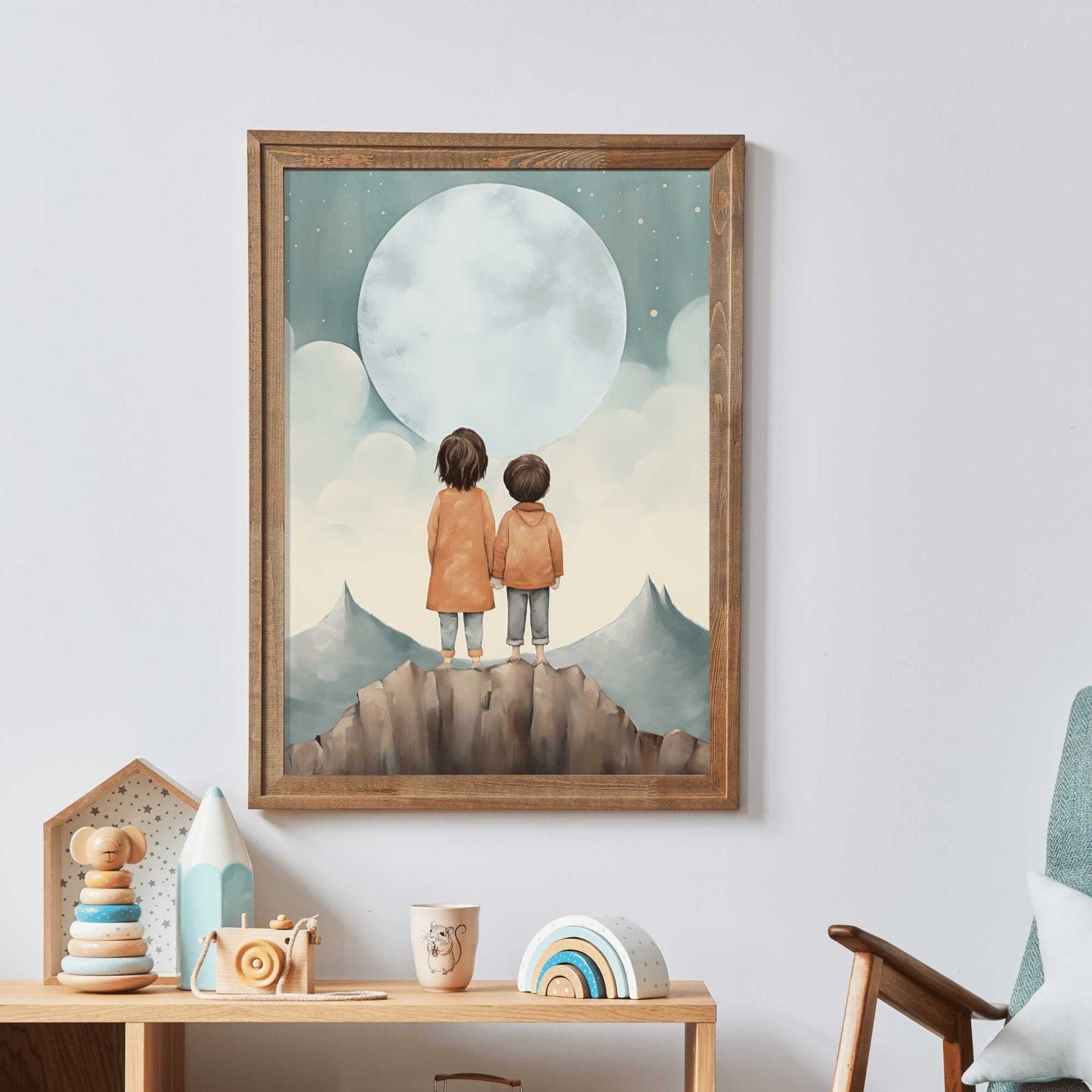 Sibling Print, Adventure Toddler Decor, Brother & Sister Wall Art - WildfieldPrints