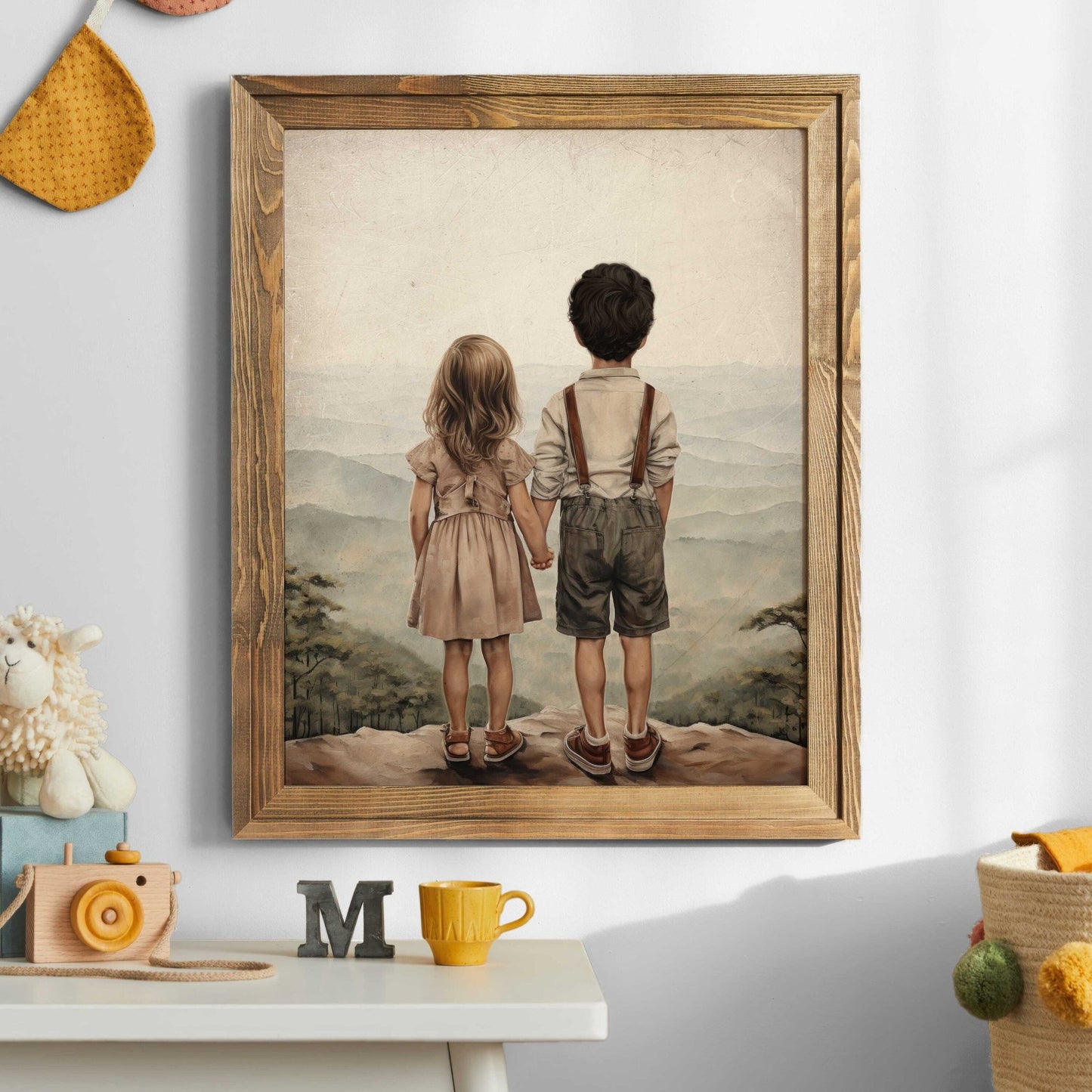 Sibling Print, Brother & Sister Room Decor, Nature Kids Wall Art, Adventure Theme - WildfieldPrints