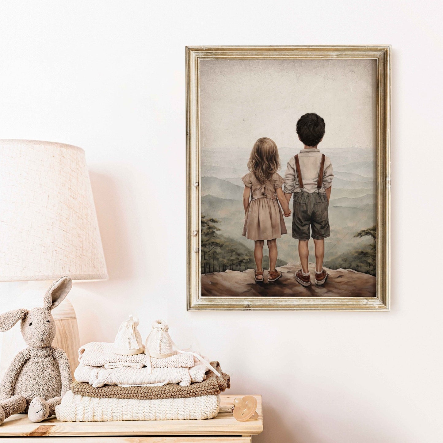 Sibling Print, Brother & Sister Room Decor, Nature Kids Wall Art, Adventure Theme - WildfieldPrints