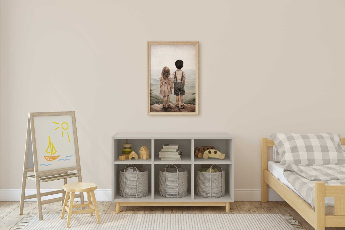 Sibling Print, Brother & Sister Room Decor, Nature Kids Wall Art, Adventure Theme - WildfieldPrints