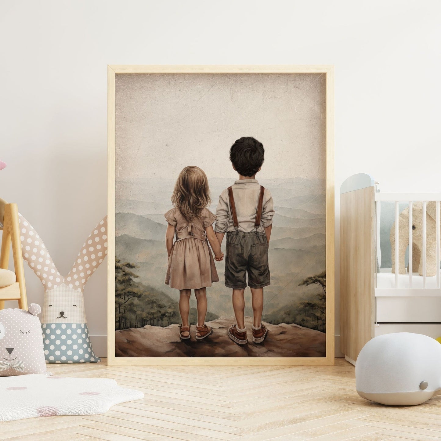 Sibling Print, Brother & Sister Room Decor, Nature Kids Wall Art, Adventure Theme - WildfieldPrints