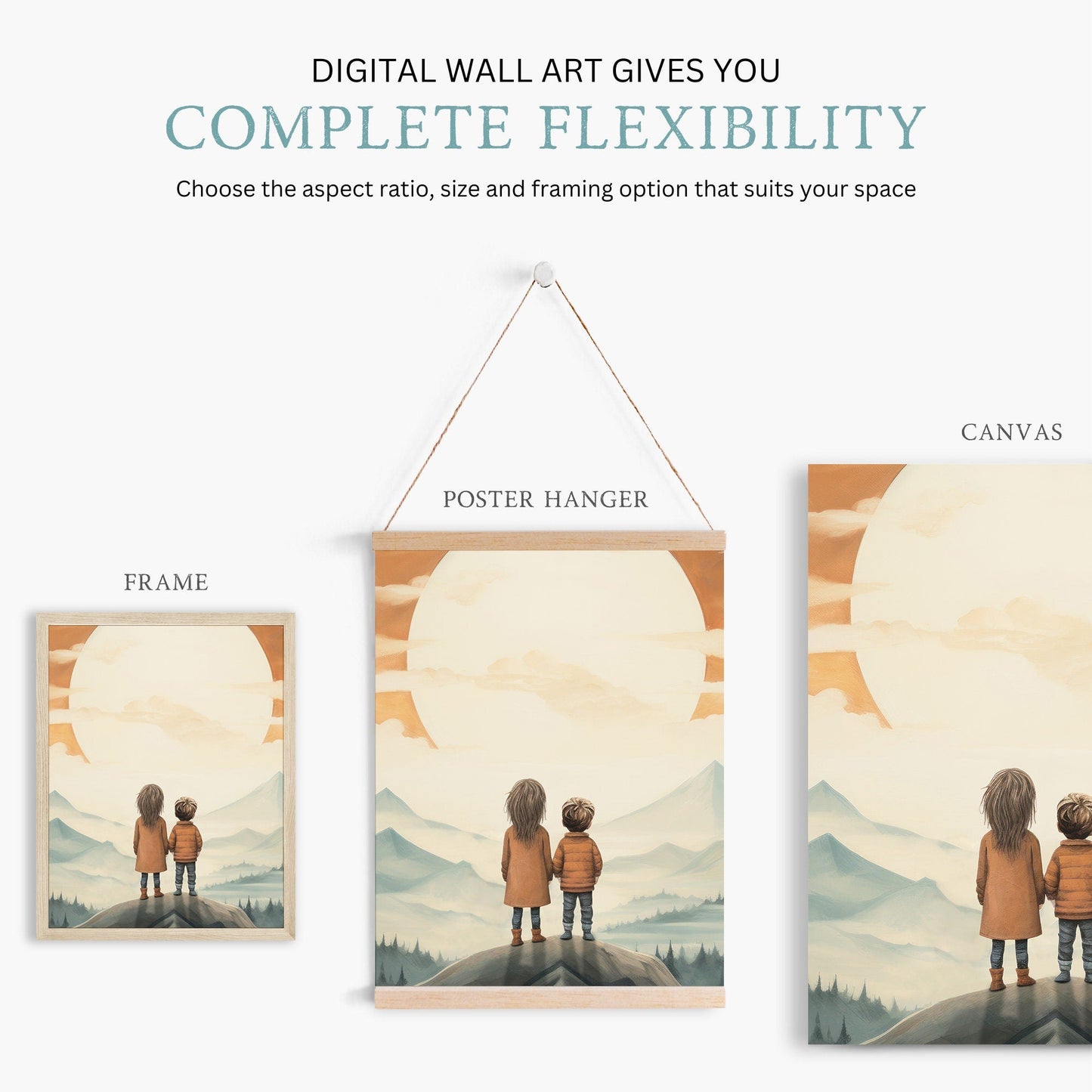 Sibling Print, Brother Sister Wall Art, Adventure Decor, Vintage Kids Artwork - WildfieldPrints