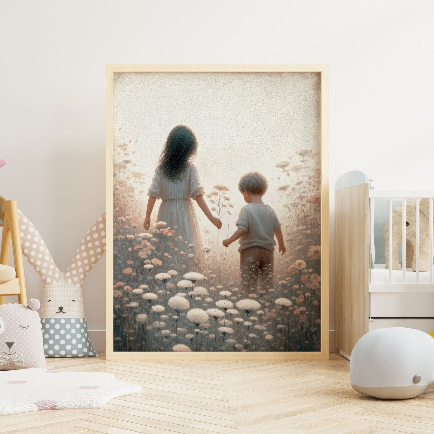 Sibling Print, Brother & Sister Wall Art, Shared Kids Room Decor - WildfieldPrints