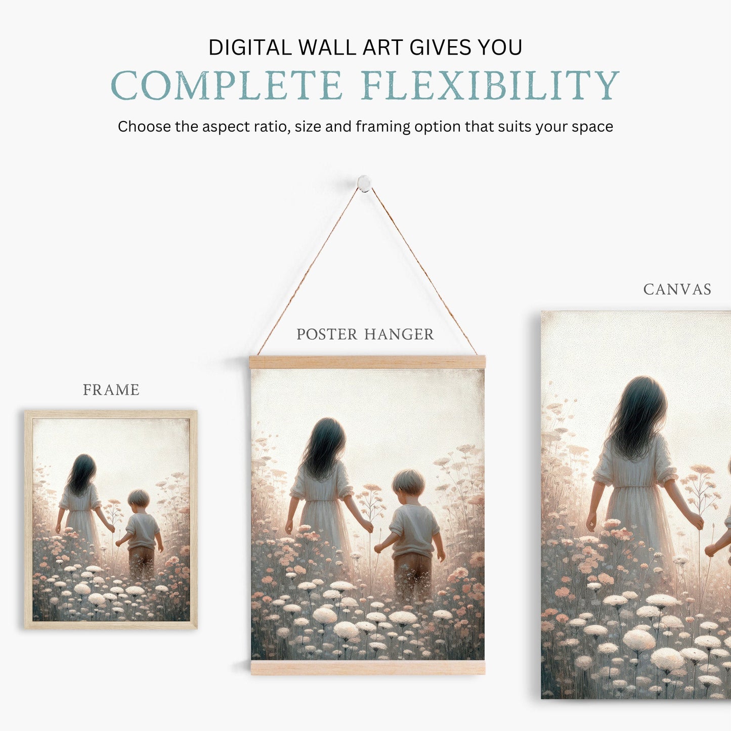 Sibling Print, Brother & Sister Wall Art, Shared Kids Room Decor - WildfieldPrints