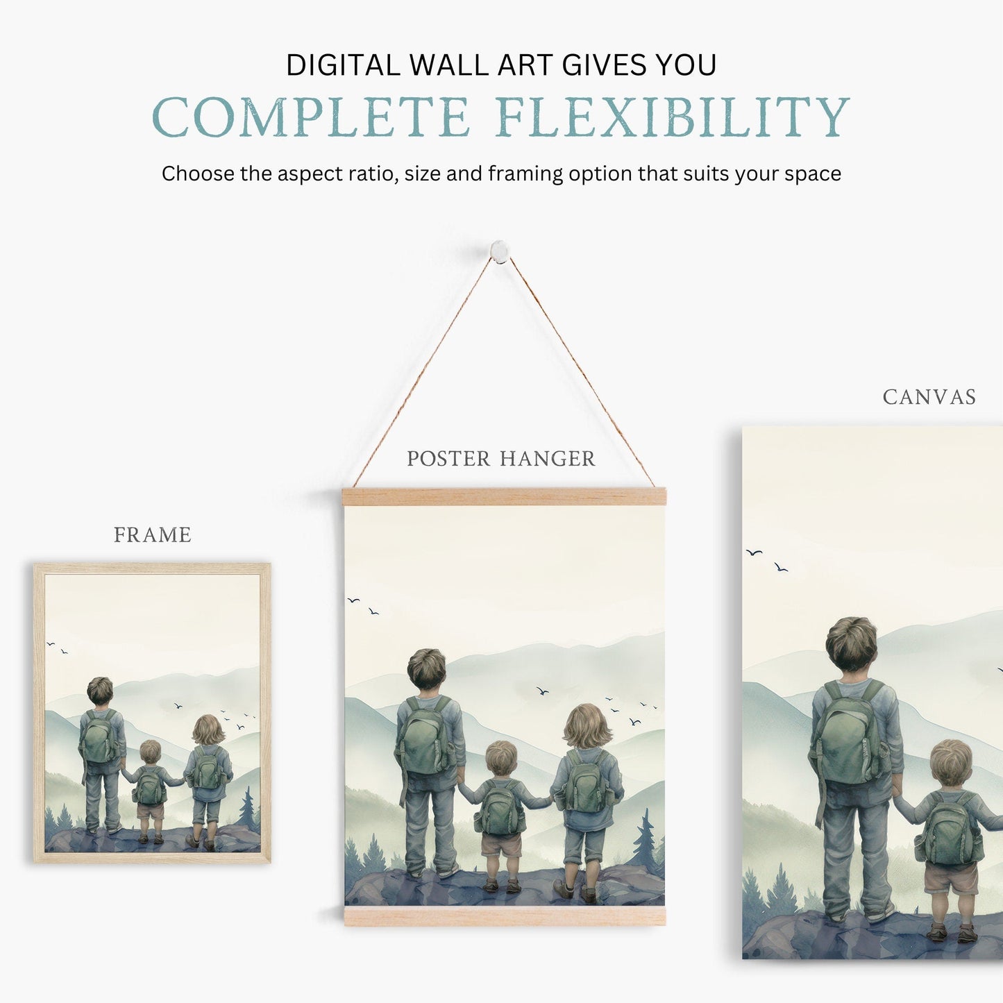 Sibling Room Decor, Adventure Toddler Art, Brother Sister Wall Decor - WildfieldPrints