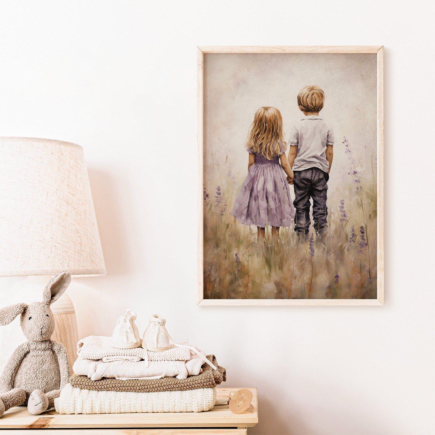 Sibling Wall Art, Brother and Sister Print, Shared Room Decor - WildfieldPrints