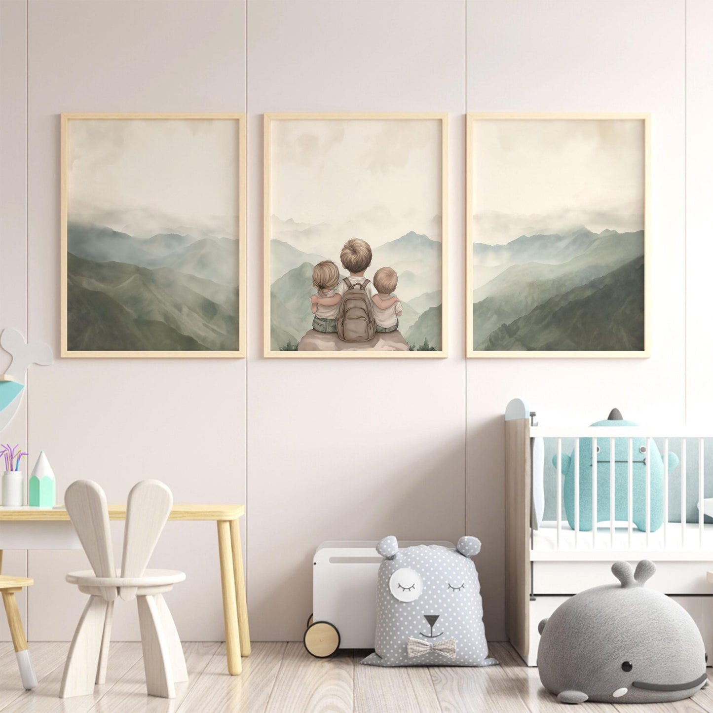 Sibling Wall Decor, Brother and Sister Art, Adventure Nursery Prints - WildfieldPrints