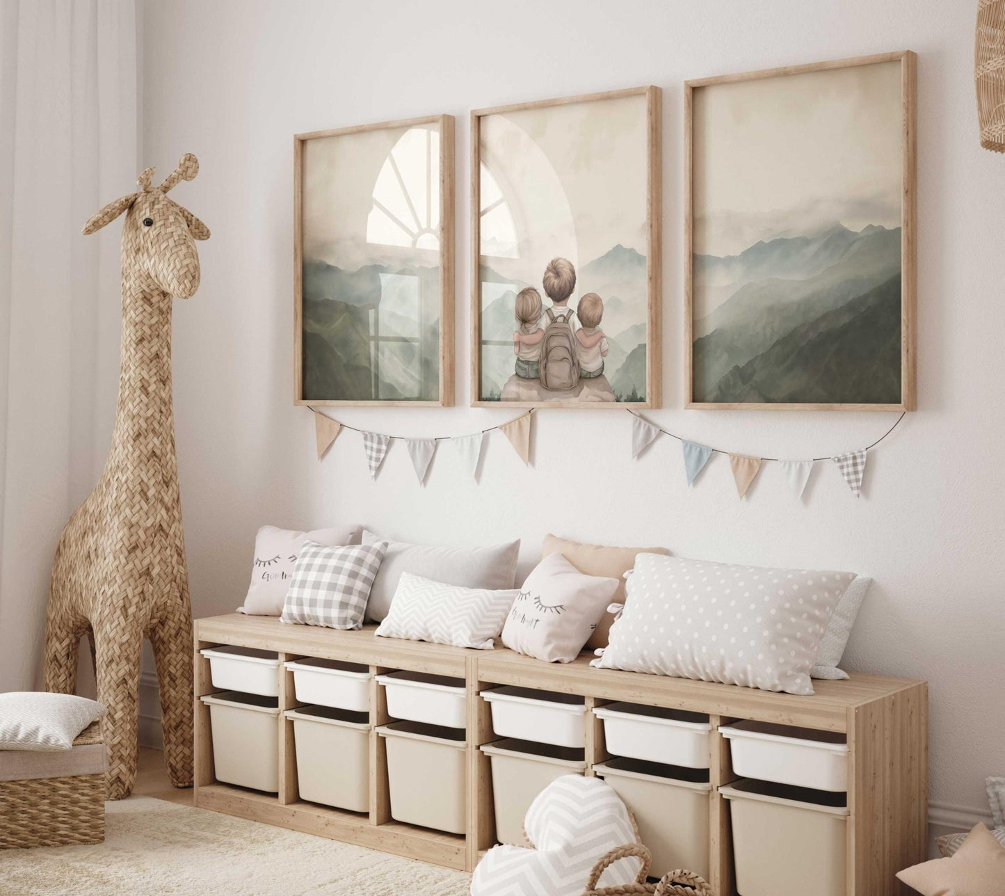 Sibling Wall Decor, Brother and Sister Art, Adventure Nursery Prints - WildfieldPrints