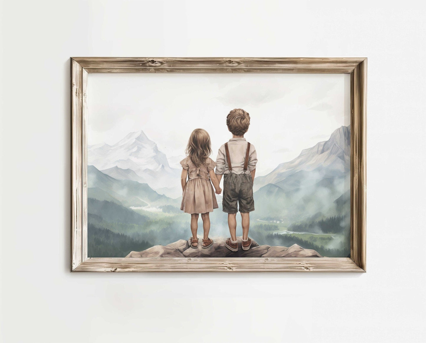 Siblings Print, Brother and Sister Room Decor, Nature Wall Art - WildfieldPrints