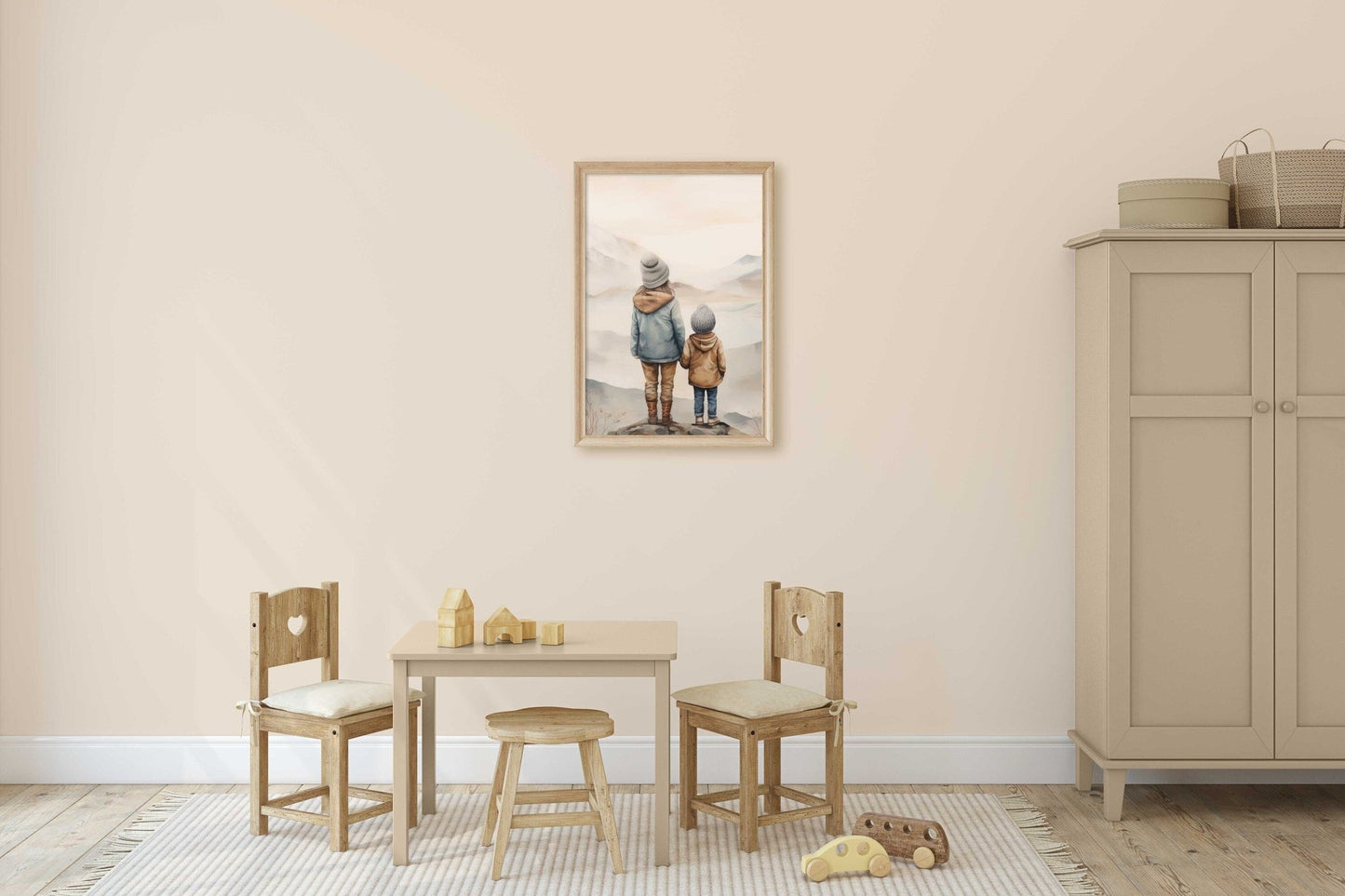 Siblings Print, Brother and Sister Wall Decor, Nature Kids Art - WildfieldPrints